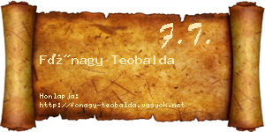 Fónagy Teobalda névjegykártya